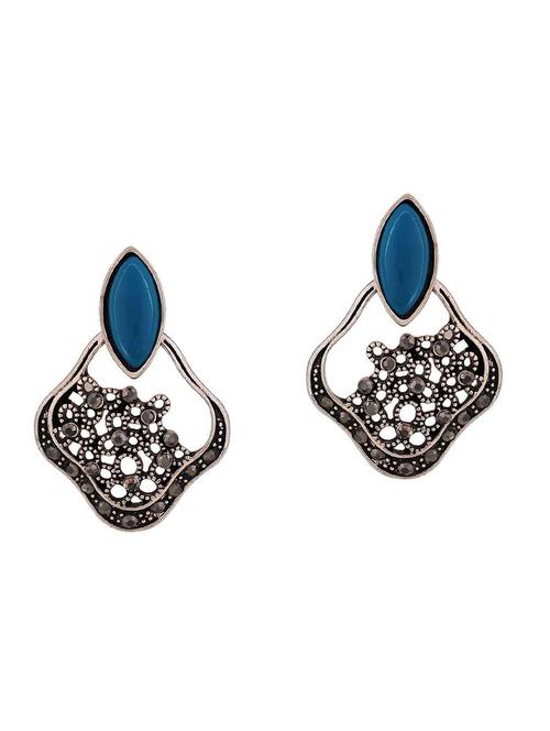 blue Silver Tone Drop Earrings - 15166789 - Standard Image - 1