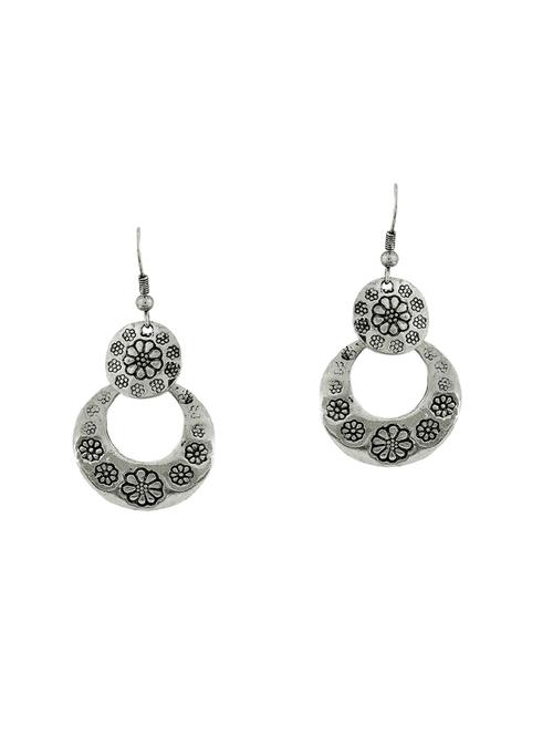 Silver Tone Oxidized Earrings - 15166799 - Standard Image - 1