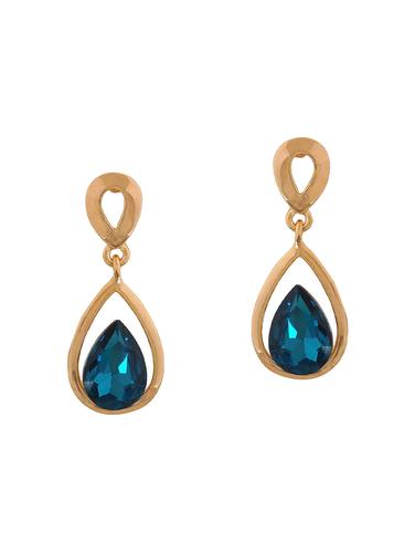 Blue Gold Tone Drop Earrings - 15166840 - Very Small Image - 1