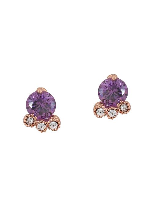 purple brass studs earring - 15166877 - Standard Image - 1
