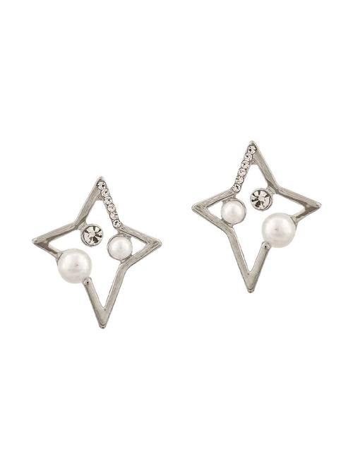 white metal earring - 15166895 - Standard Image - 1