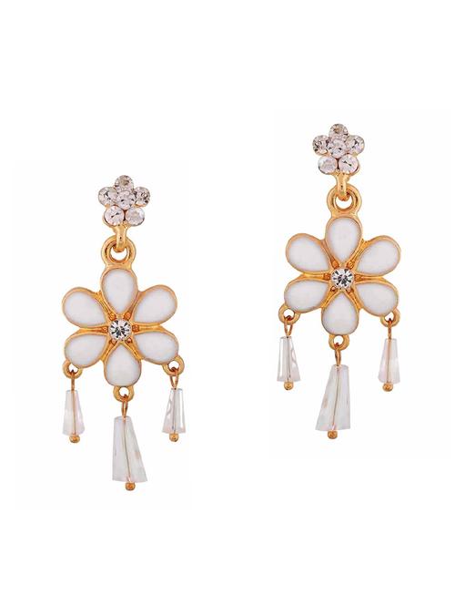 white Gold Tone Drop Earrings - 15166897 - Standard Image - 1
