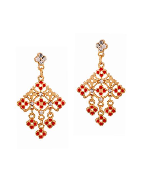 red Gold Tone Drop Earrings - 15166902 - Standard Image - 1