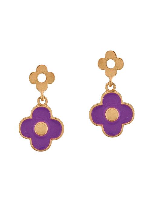 Purple Gold Tone Drop Earrings - 15166956 - Standard Image - 1