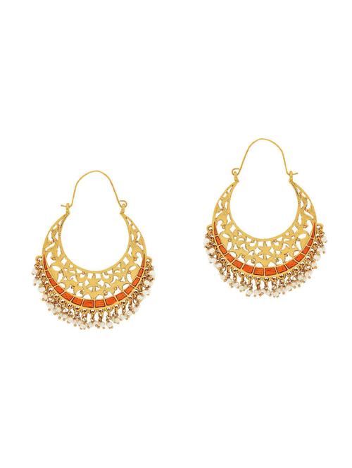 orange gold tone earrings - 15166971 - Standard Image - 1