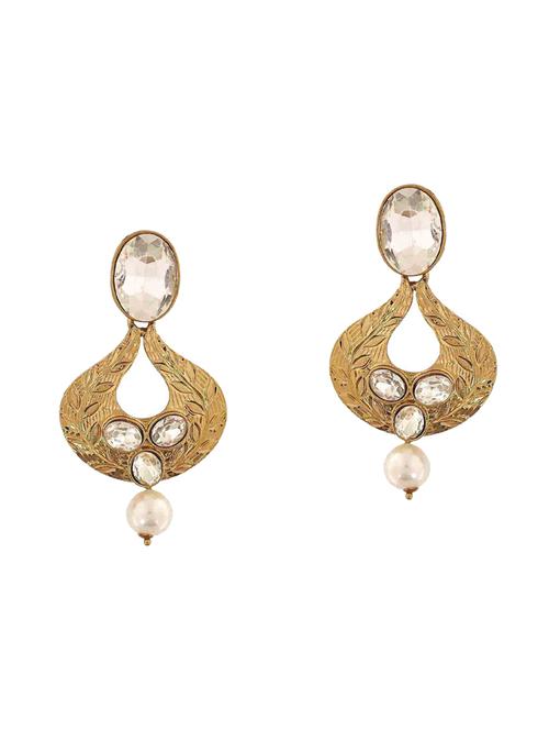 white gold tone drop earring - 15167019 - Standard Image - 1