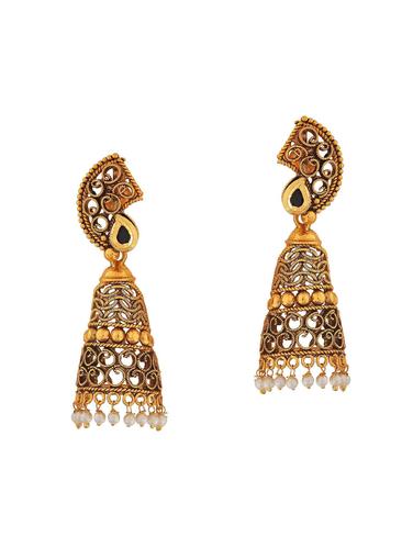 Black Gold Tone Drop Earrings - 15167020 - Very Small Image - 1