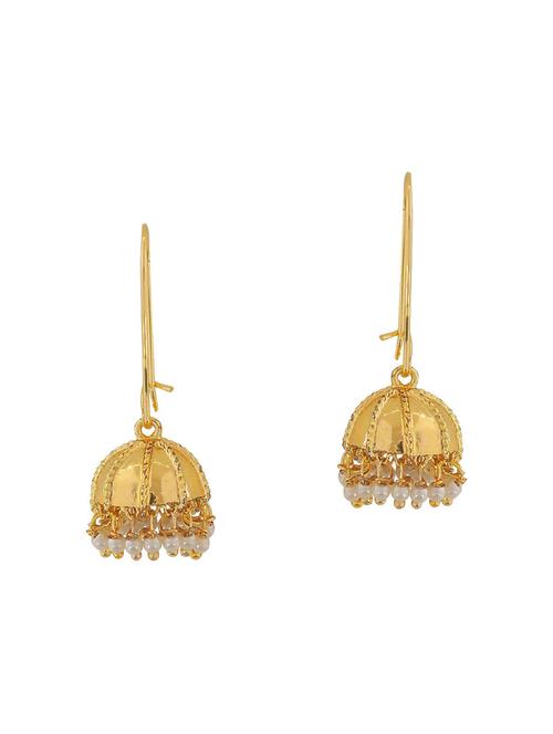 white gold tone jhumka - 15167049 - Standard Image - 1