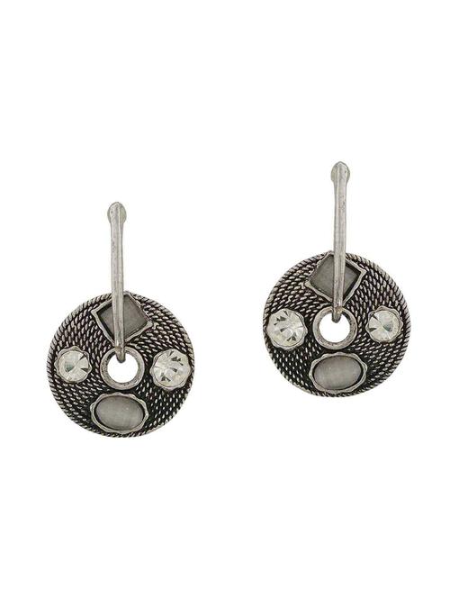 Silver Tone Oxidized Earrings - 15167051 - Standard Image - 1