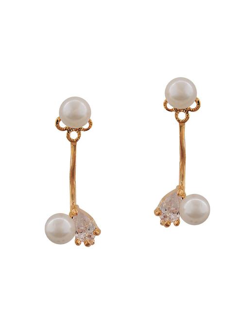 Gold Tone Pearl Inspired Earrings - 15167080 - Standard Image - 1