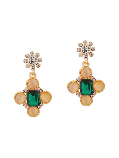 Green Gold Tone Drop Earrings - 15167092 - Standard Image - 1