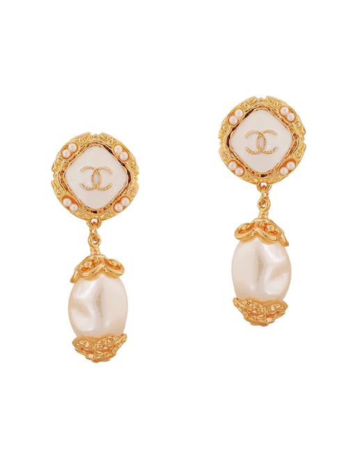white Gold Tone Drop Earrings - 15167136 - Standard Image - 1