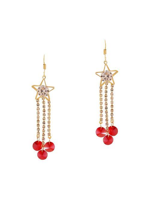 pink Gold Tone Drop Earrings - 15167146 - Standard Image - 1