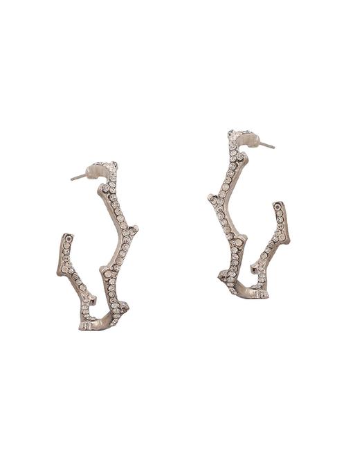 silver metal hoop earring - 15167151 - Standard Image - 1