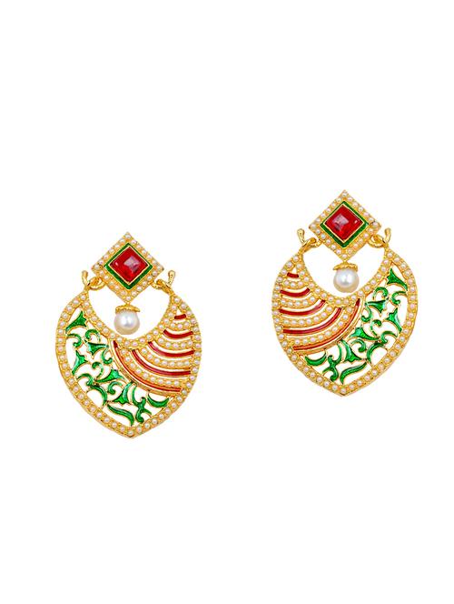 green gold tone drop earrings - 15167549 - Standard Image - 1