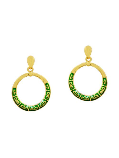 Green Gold Tone Drop Earrings - 15167550 - Standard Image - 1