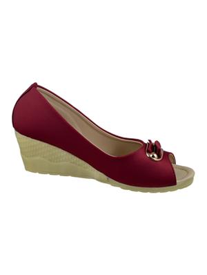 leatherwood1 maroon peeptoe wedges - 15167842 - Standard Image - 2