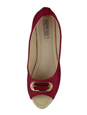 leatherwood1 maroon peeptoe wedges - 15167842 - Standard Image - 4