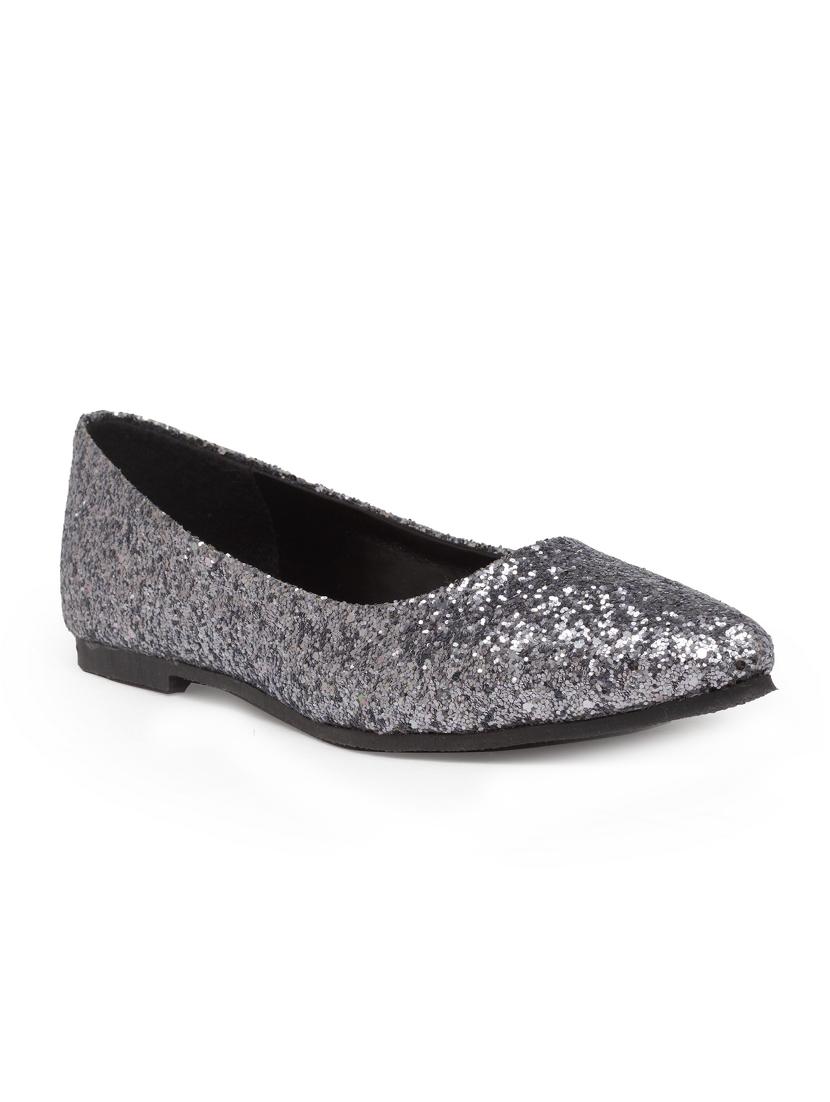 grey faux leather slip on ballerina - 15168174 - Zoom Image - 1