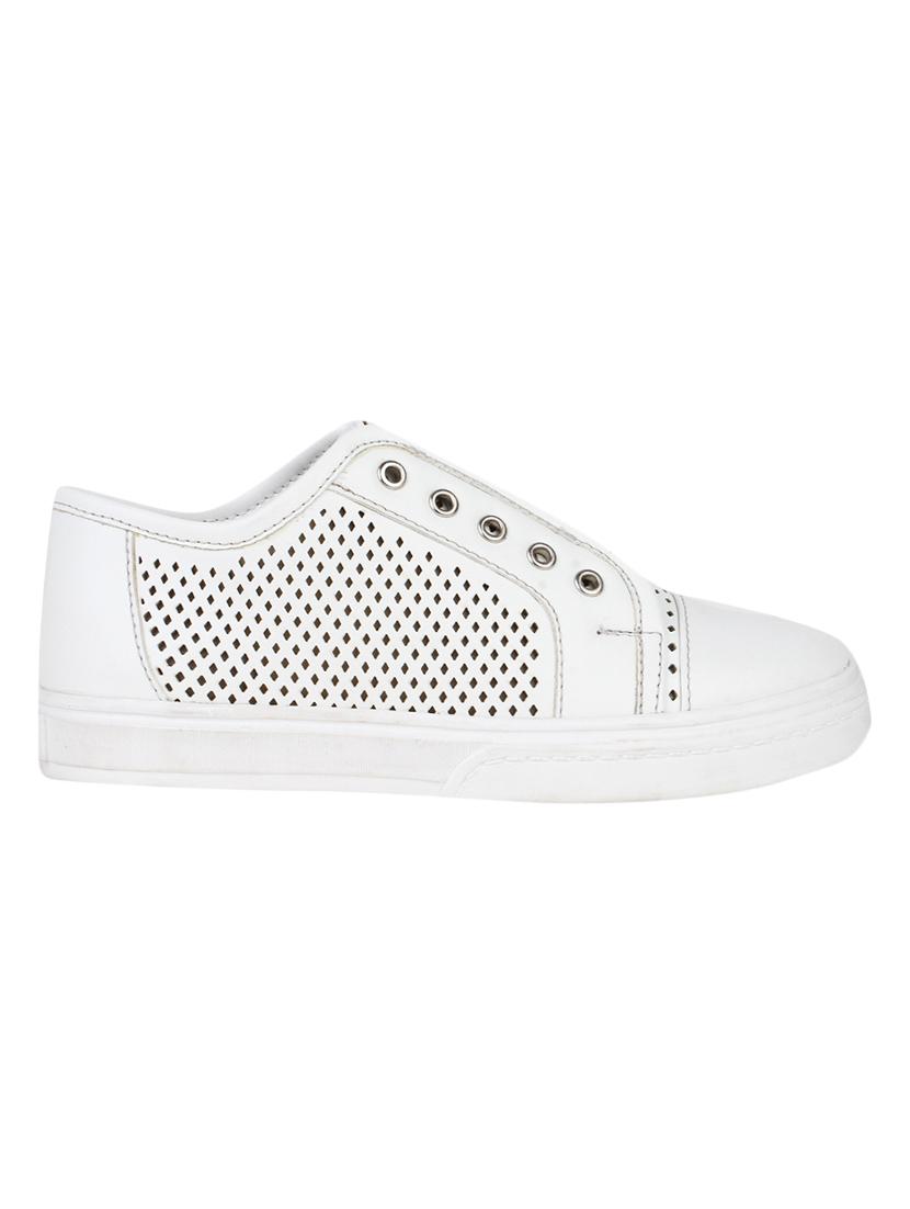 white leatherette sneaker - 15168458 - Zoom Image - 2