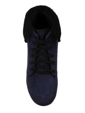 navy suede ankle boot - 15168615 - Standard Image - 4