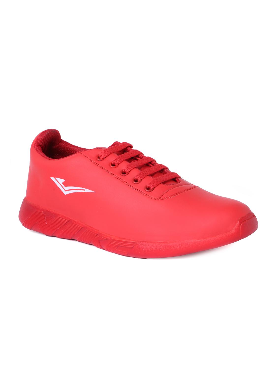 red leatherette lace up sneaker - 15169245 - Zoom Image - 1