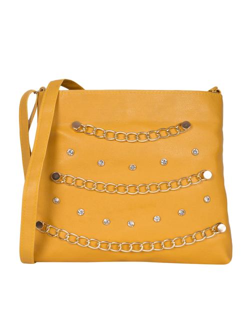 yellow leatherette regular sling bag - 15169361 - Standard Image - 1
