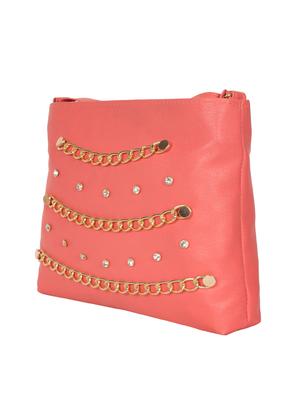 red leatherette regular sling bag - 15169362 - Standard Image - 4