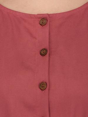 pink solid belted dress - 15169499 - Standard Image - 4