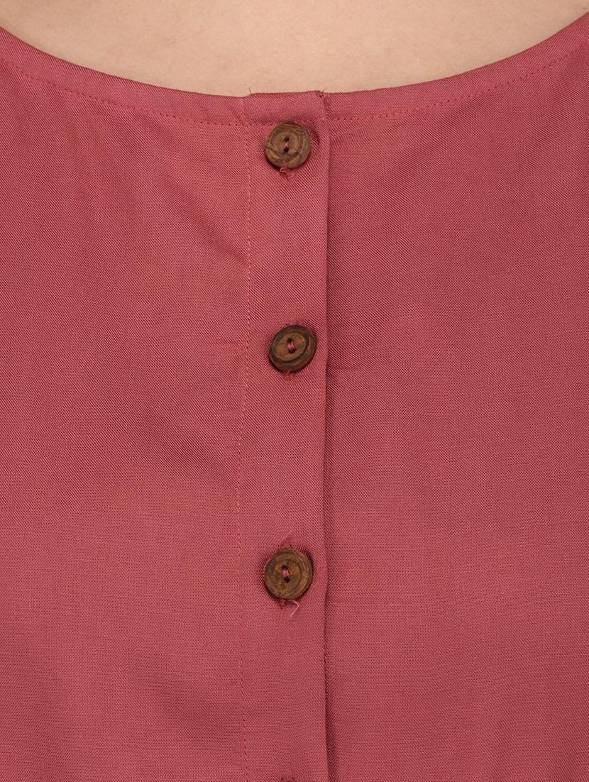 pink solid belted dress - 15169499 - Zoom Image - 4