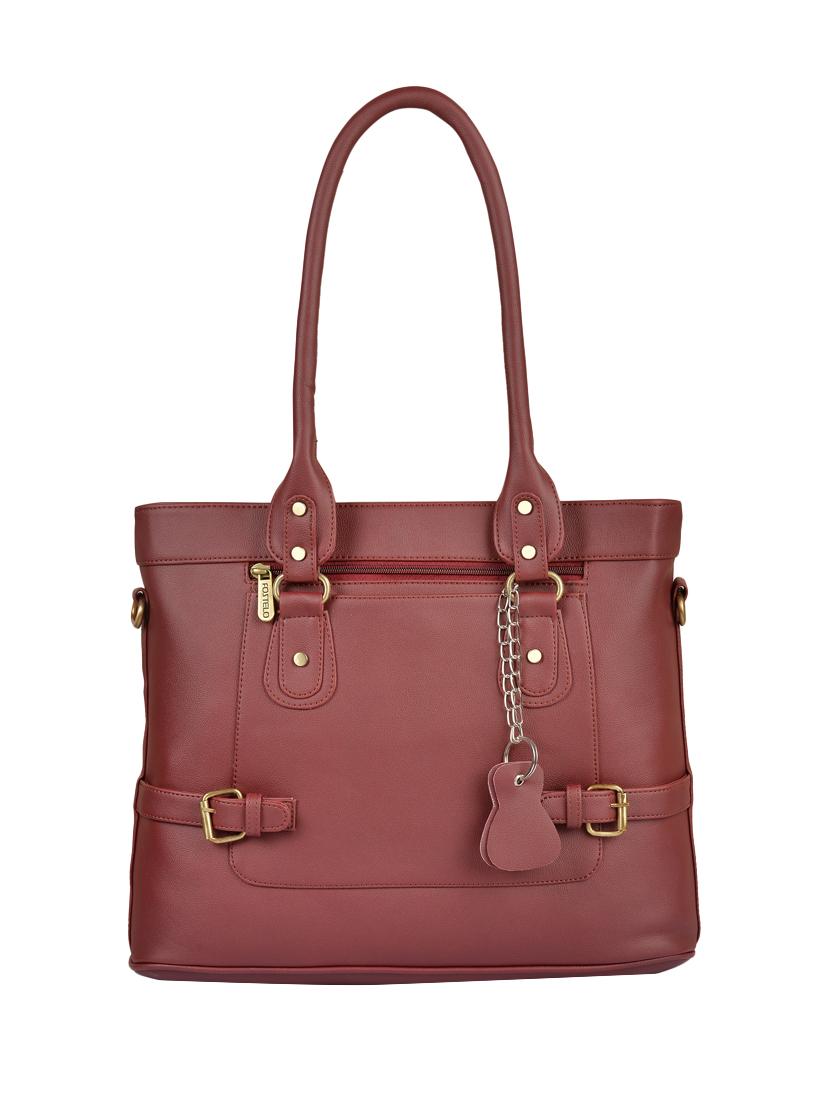 maroon leatherette (pu) regular handbag - 15169578 - Zoom Image - 1