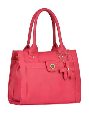 pink leatherette (pu) regular handbag - 15169586 - Standard Image - 4