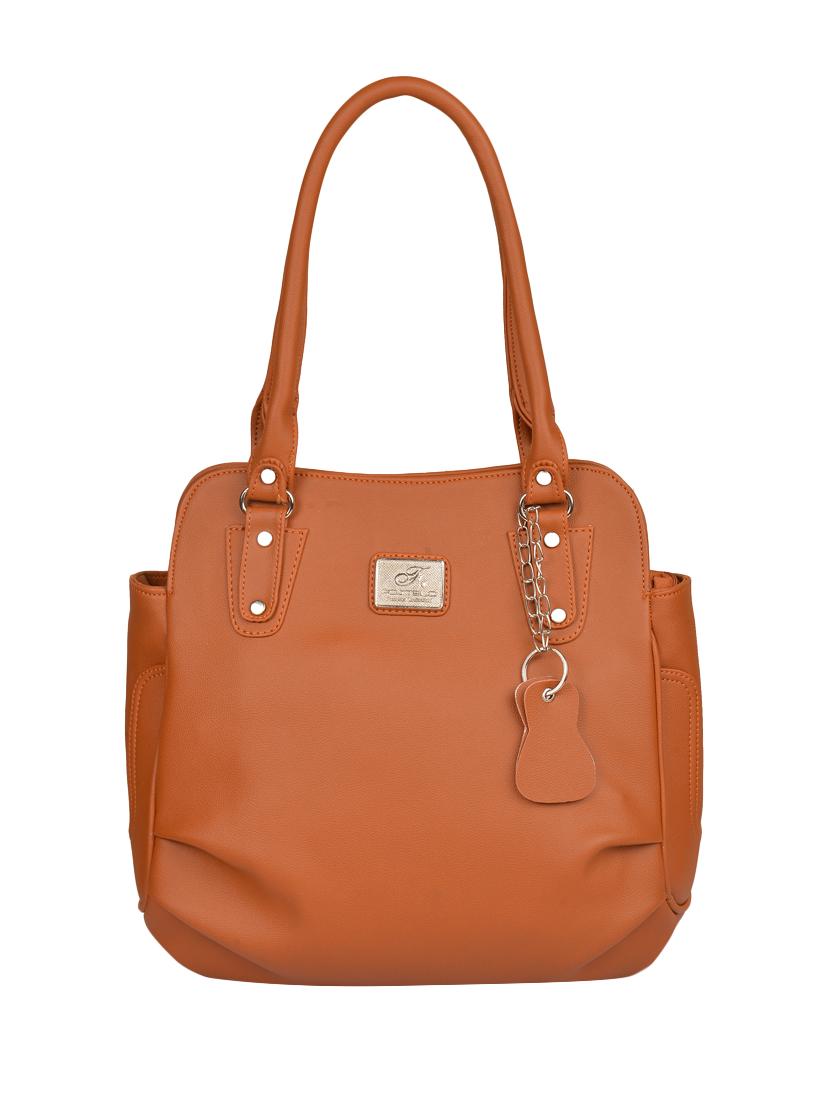 tan leatherette (pu) regular handbag - 15169589 - Zoom Image - 1