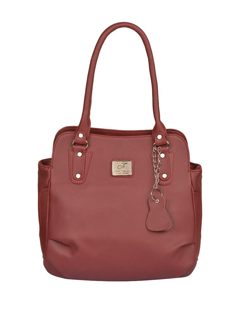 maroon leatherette (pu) regular handbag - 15169590 - Zoom Image - 1