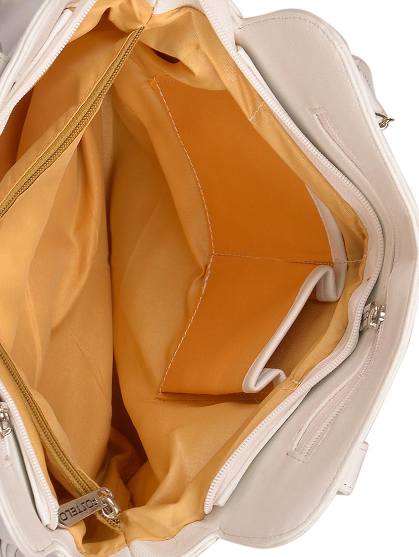 white leatherette (pu) regular handbag - 15169593 - Zoom Image - 3