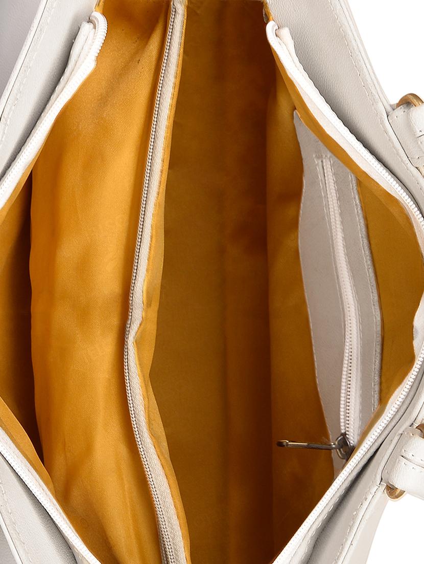 white leatherette (pu) regular handbag - 15169598 - Zoom Image - 3