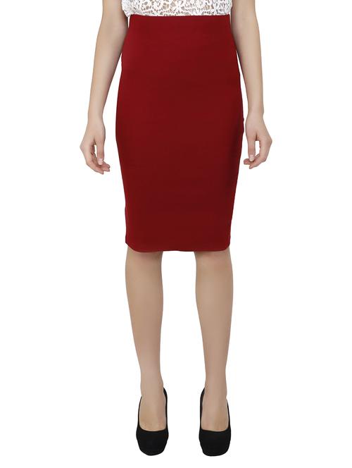 red cotton pencil skirt - 15169850 - Standard Image - 1