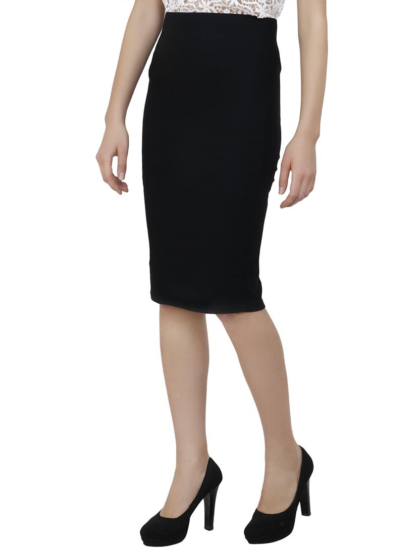 black cotton pencil skirt - 15169854 - Zoom Image - 2