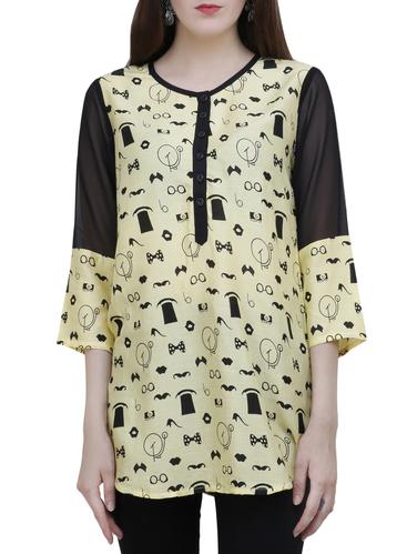 Cycle print sheer sleeve panel tunic - 15170090 - Very Small Image - 1