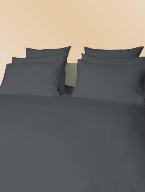 250 TC 100% Cotton Sateen Solid, Dark Slate Grey Color, Pair Of Regular Size Pillow Covers - 15170234 - Very Small Image - 1
