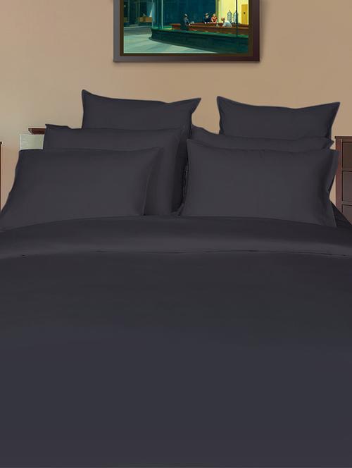 400 TC 100% Cotton Sateen Solid, Slate Grey Color, Pair Of Regular Size Pillow Covers - 15170310 - Standard Image - 1