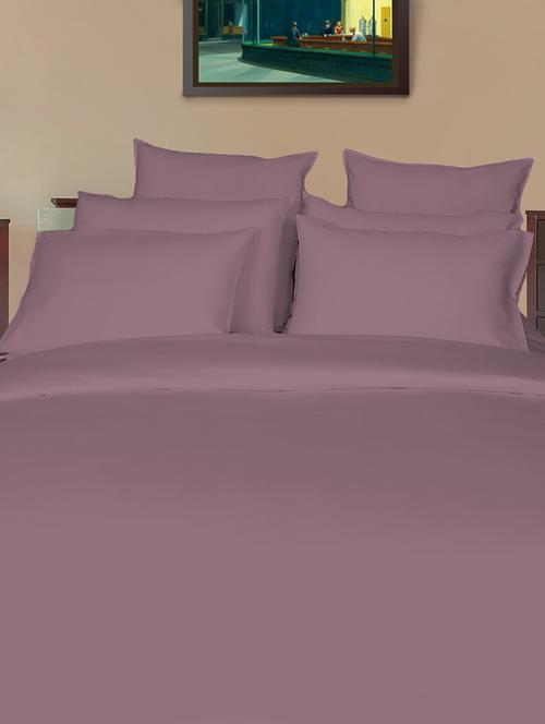 400 TC 100% Cotton Sateen Solid, Purple Color, Pair Of Large Size Pillow Covers - 15170321 - Standard Image - 1