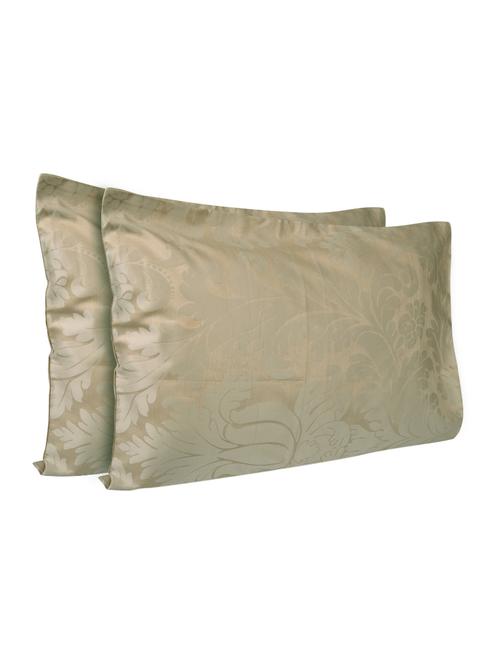 350 TC 100% Cotton Damask Self Design Pair Of Large Size Pillow Covers - 15170328 - Standard Image - 1