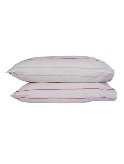 300 TC 100% Cotton Damask Contemporary Stripe Design, Multicolor, Pair Of Regular Size Pillow Covers - 15170351 - Standard Image - 1