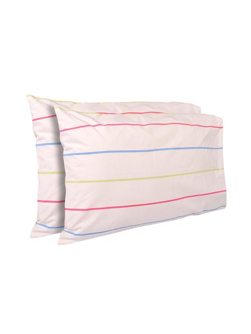 300 TC 100% Cotton Damask Contemporary Stripe Design Pair Of Regular Size Pillow Covers - 15170352 - Standard Image - 1