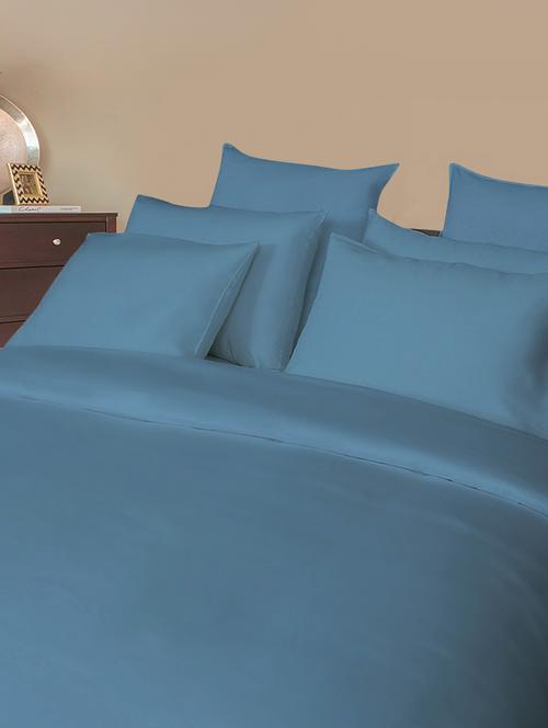 500 TC 100% Cotton Sateen Solid, Blue Color, Pair Of Large Size Pillow Covers - 15170356 - Standard Image - 1
