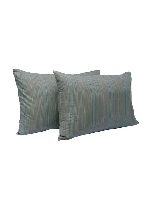 300 TC 100% Cotton Yarn Dyed Checks Design Pair Of Large Size Pillow Covers - 15170408 - Standard Image - 1