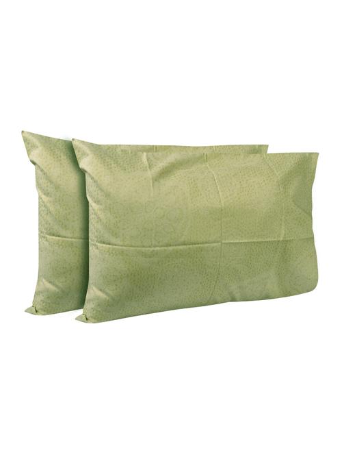 300 TC 100% Cotton Damask Uber Rare Abstract Design, Asparagus Green Color, Pair Of Large Size Pillow Covers - 15170424 - Standard Image - 1