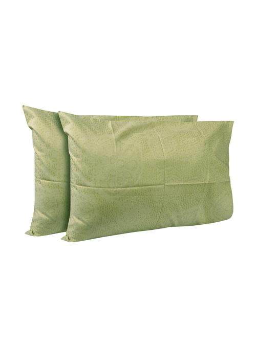 300 TC 100% Cotton Damask Uber Rare Abstract Design, Asparagus Green Color, Pair Of Regular Size Pillow Covers - 15170425 - Standard Image - 1