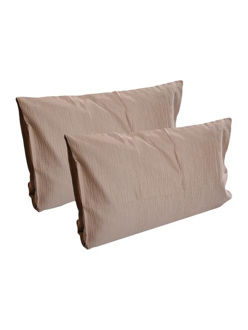 300 TC 100% Cotton Damask Uber Rare Geometrical, Brown Color, Pair Of Large Size Pillow Covers - 15170440 - Standard Image - 1